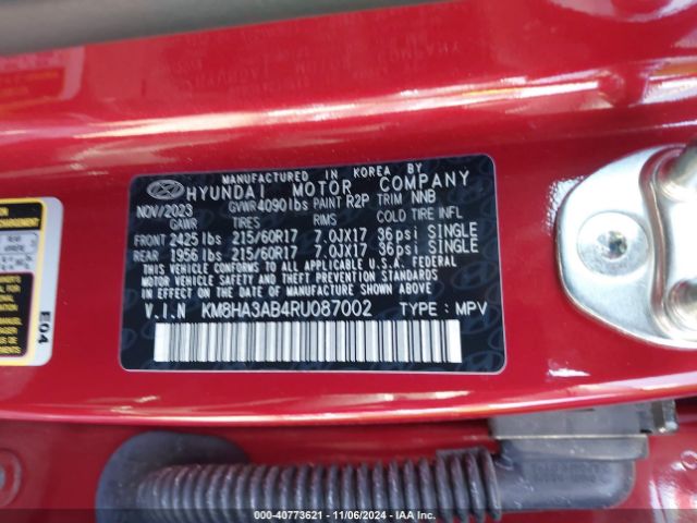 KM8HA3AB4RU087002 Hyundai Kona Se