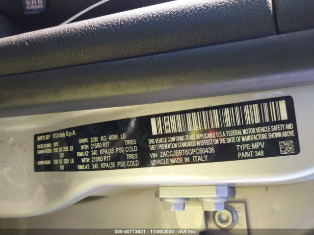 ZACCJBBT6GPC60436 Jeep Renegade Latitude