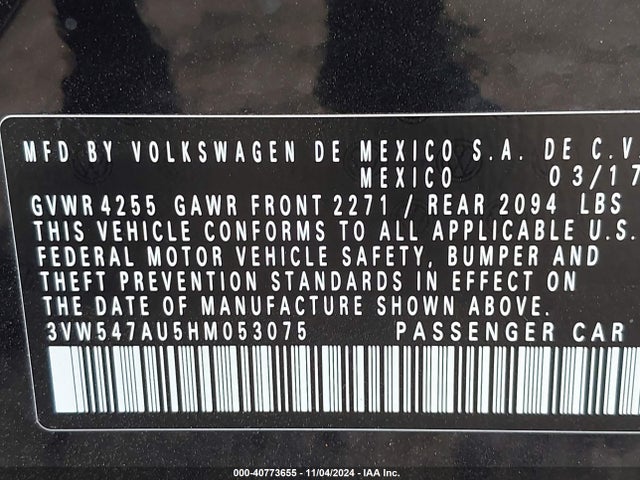 3VW547AU5HM053075 Volkswagen Golf GTI