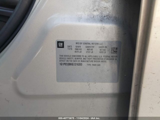 1G1PE5SB6G7216263 Chevrolet Cruze Limited 1lt Auto