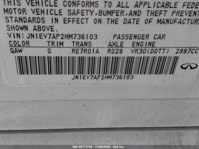 JN1EV7AP2HM736103 Infiniti Q50 3.0t Premium