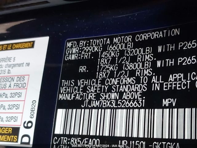 JTJAM7BX3L5266631 Lexus Gx 460 Premium