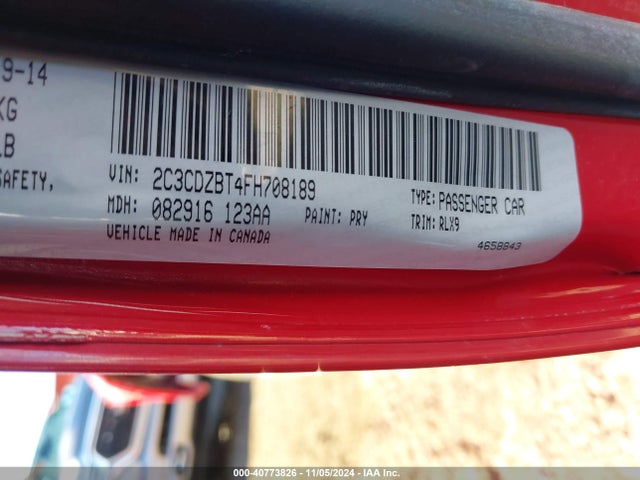 2C3CDZBT4FH708189 Dodge Challenger R/t Plus