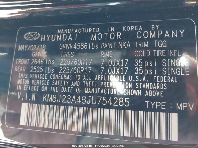 Hyundai TUCSON SE 2018 KM8J23A48JU754285 Image 9