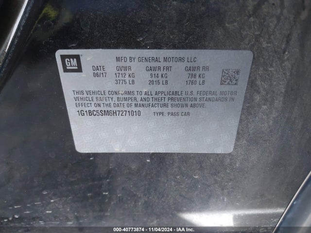 Chevrolet Cruze Ls Auto 2017 1G1BC5SM6H7271010 Image 9