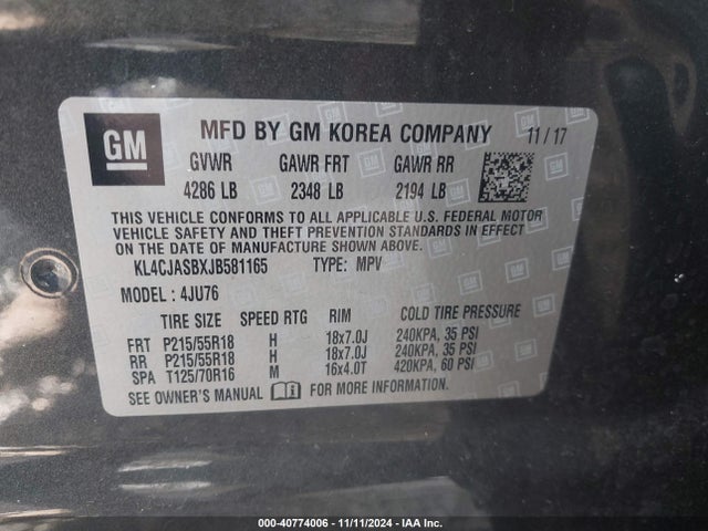 Buick Encore Preferred 2018 KL4CJASBXJB581165 Image 9