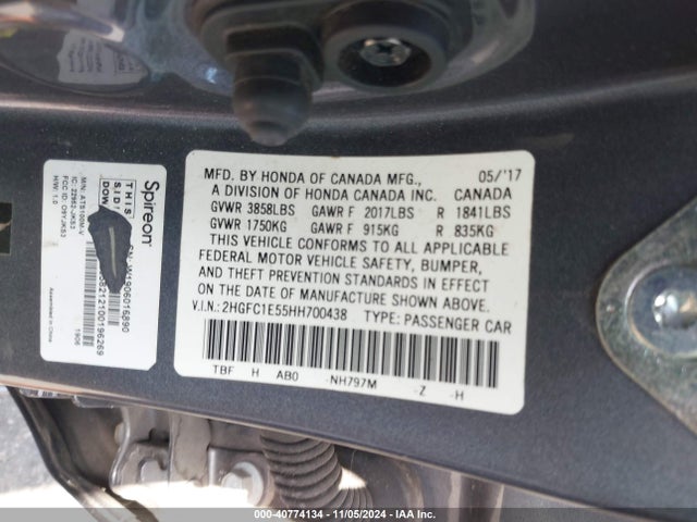 Honda CIVIC SI 2017 2HGFC1E55HH700438 Image 9