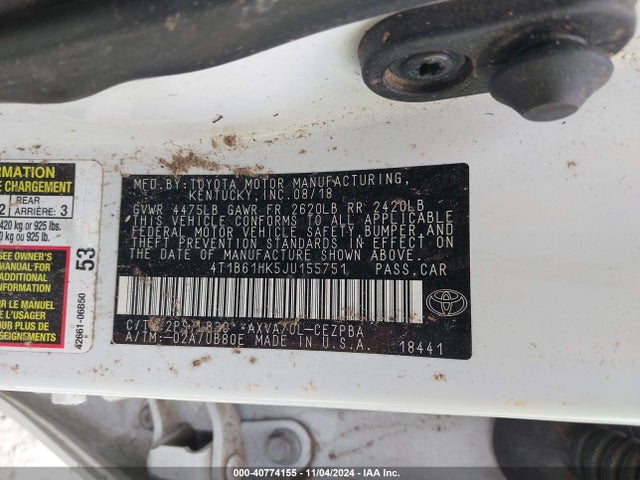 Toyota CAMRY XSE 2018 4T1B61HK5JU155751 Image 9