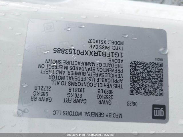 1G1FB1RXXP0153885 Chevrolet Camaro Rwd  1lt