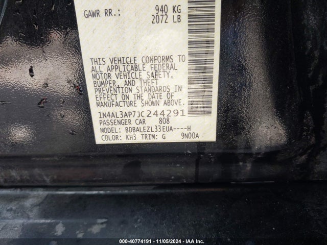 1N4AL3AP7JC244291 Nissan Altima 2.5 S