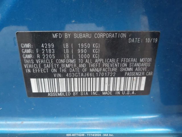 4S3GTAJ66L1701722 Subaru Impreza Sport 5-door