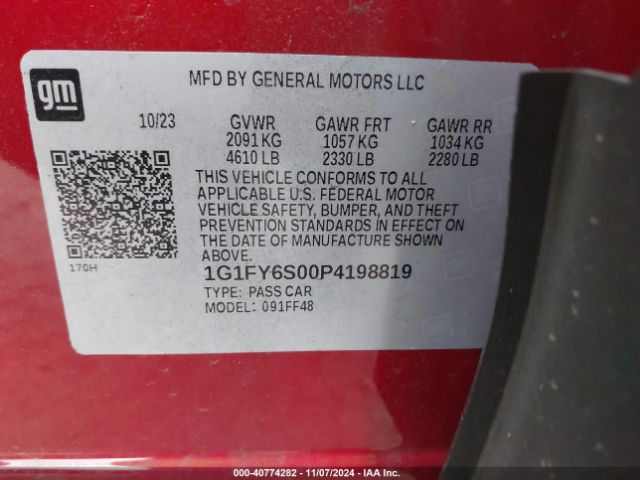 1G1FY6S00P4198819 Chevrolet Bolt Euv Fwd Lt