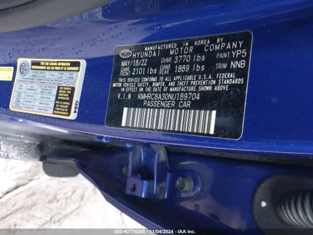 KMHRC8A30NU189704 Hyundai Venue Sel