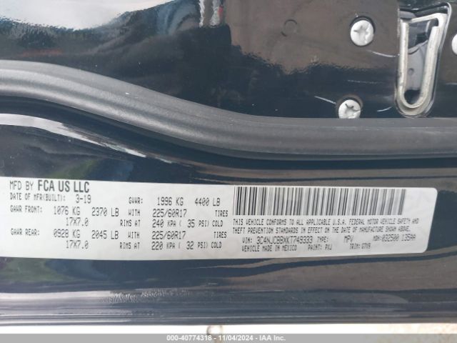3C4NJCBBXKT749333 Jeep Compass Latitude Fwd