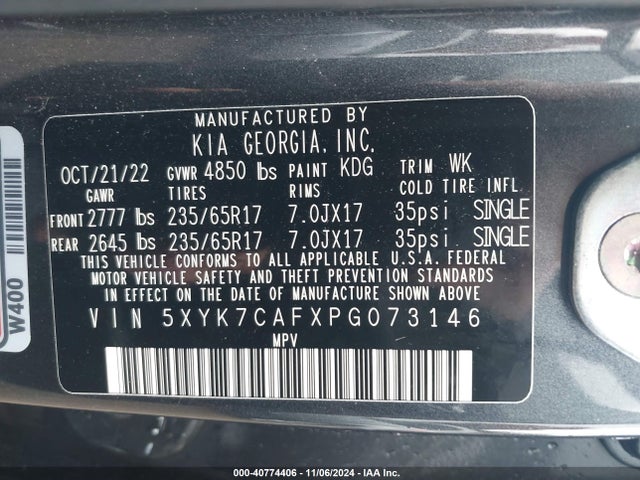 5XYK7CAFXPG073146 KIA Sportage X-pro