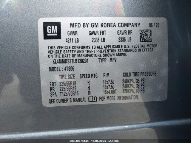 KL4MMDS27LB130291 Buick Encore Gx Fwd Select