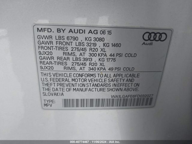 WA1LGAFE6FD032027 Audi Q7 3.0t Premium
