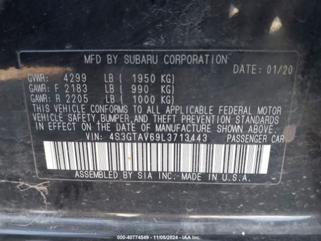 4S3GTAV69L3713443 Subaru Impreza Premium 5-door