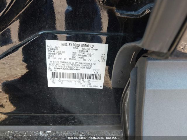2FMPK4J95JBB04489 Ford EDGE SEL