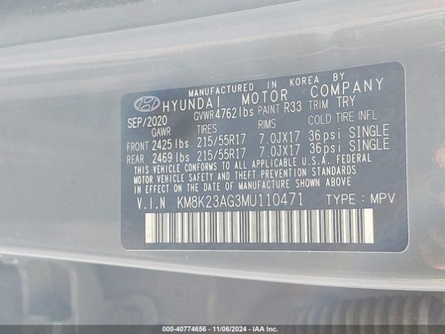 KM8K23AG3MU110471 Hyundai Kona Electric Sel