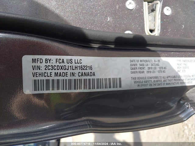 2C3CDXGJ1LH162216 Dodge Charger Scat Pack Rwd