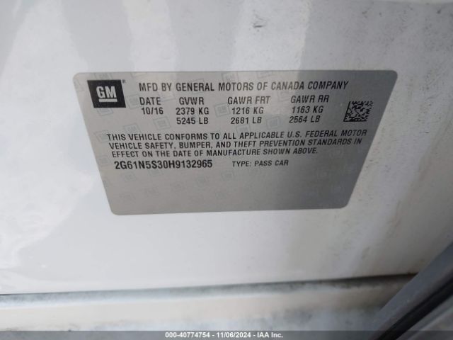 2017 CADILLAC XTS 2G61N5S30H9132965 Photo 8