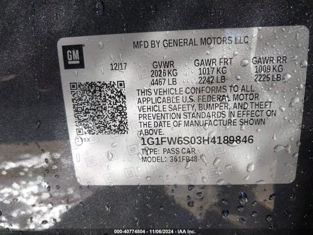 Chevrolet BOLT EV LT 2017 1G1FW6S03H4189846 Image 9