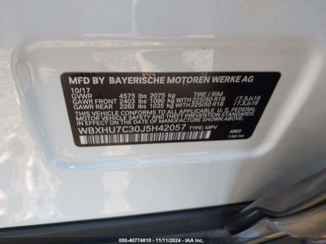 WBXHU7C30J5H42057 BMW X1 Sdrive28i