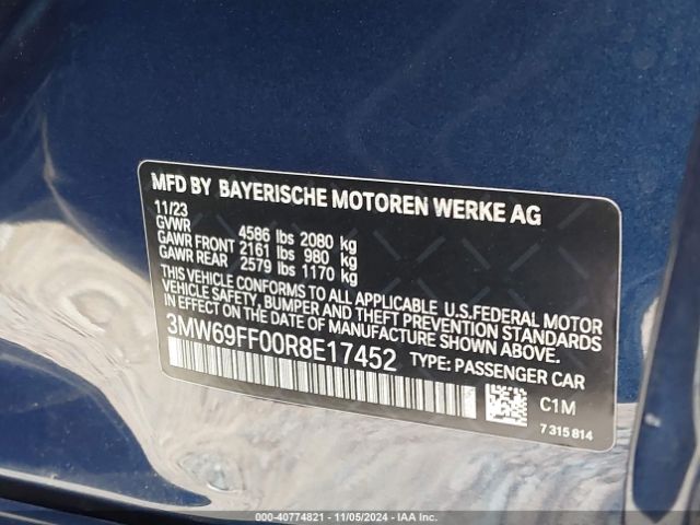 3MW69FF00R8E17452 BMW 3 Series 330i