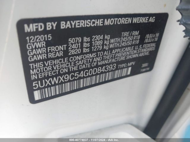5UXWX9C54G0D84393 BMW X3 Xdrive28i