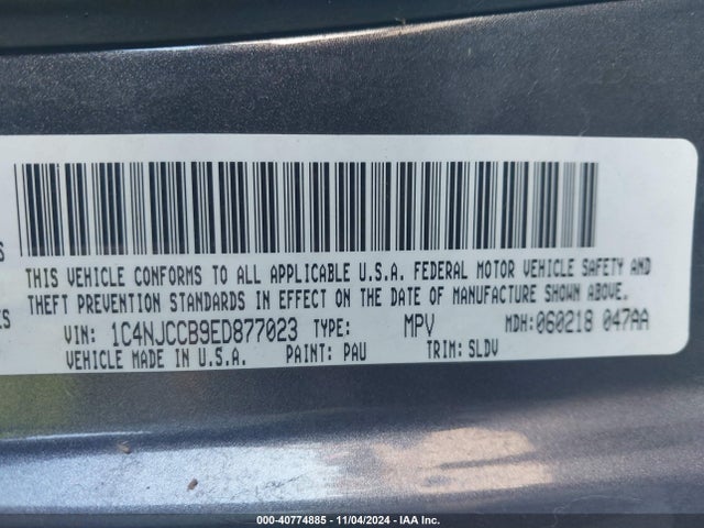 Jeep Compass Limited 2014 1C4NJCCB9ED877023 Image 9