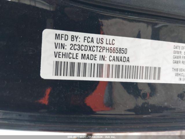 2C3CDXCT2PH665850 Dodge CHARGER R/T