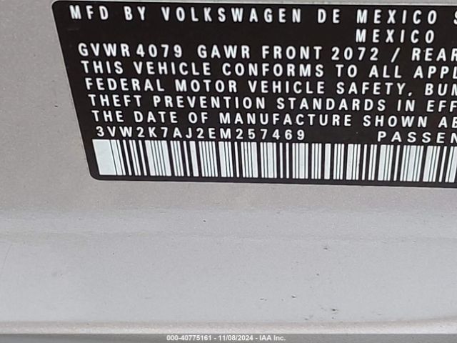 3VW2K7AJ2EM257469 Volkswagen Jetta 2.0l S
