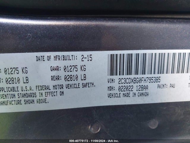 2C3CDXBG0FH795385 Dodge Charger Se