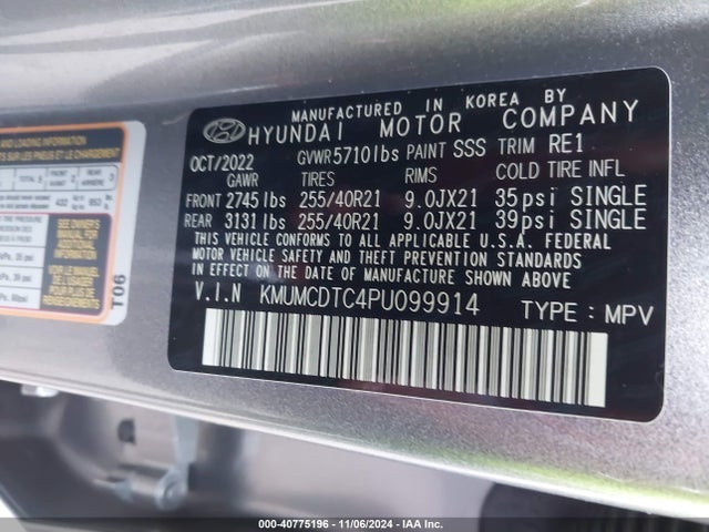 KMUMCDTC4PU099914 Genesis Gv70 3.5t Awd Sport