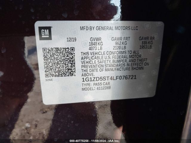 1G1ZD5ST4LF076721 Chevrolet Malibu Fwd Lt