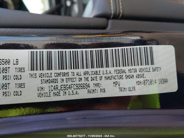 1C4RJEBG4FC926694 Jeep Grand Cherokee Limited