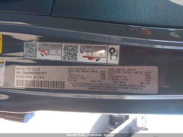 1C4HJXFN1MW817217 Jeep Wrangler Unlimited Rubicon 4x4