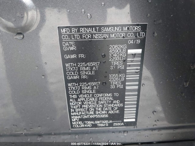 Nissan ROGUE SV 2019 KNMAT2MTXKP553356 Image 9