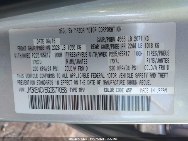 Mazda Cx-5 Touring 2016 JM3KE4CY5G0877068 Image 9
