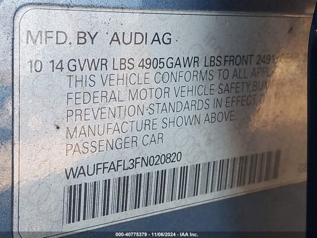 WAUFFAFL3FN020820 Audi A4 2.0t Premium