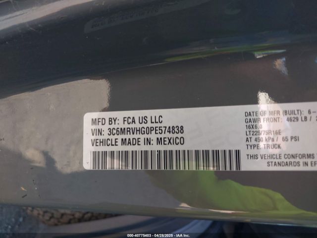 3C6MRVHG0PE574838 RAM Promaster 3500 High Roof 159 Wb