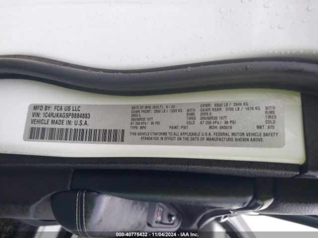 1C4RJKAG9P8884883 Jeep Grand Cherokee L Altitude 4x4