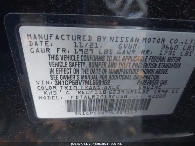 Nissan Kicks S Xtronic Cvt 2021 3N1CP5BV7ML559152 Image 9