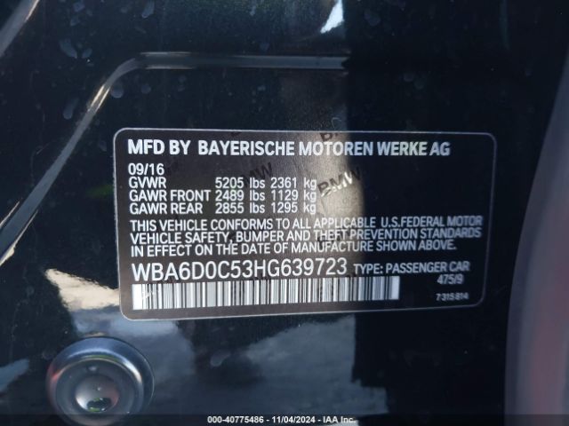 WBA6D0C53HG639723 BMW 640i Gran Coupe