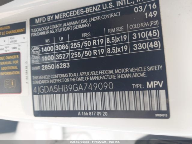 4JGDA5HB9GA749090 Mercedes-Benz Gle 350 4matic
