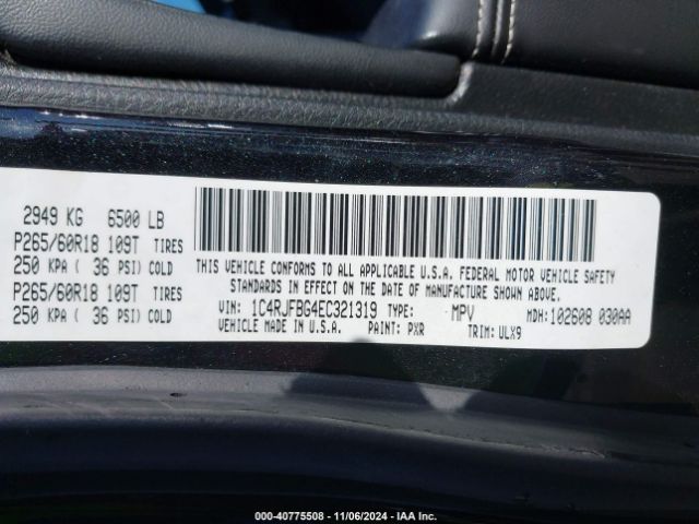 1C4RJFBG4EC321319 Jeep Grand Cherokee Limited