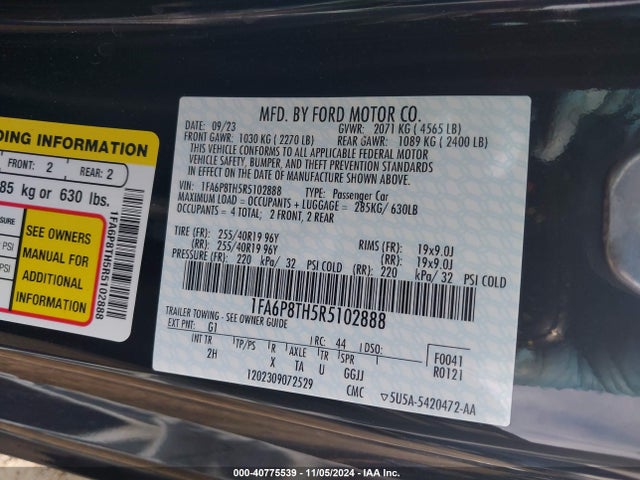 Ford Mustang Ecoboost 2024 1FA6P8TH5R5102888 Image 9