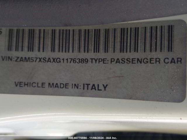 ZAM57XSAXG1176389 Maserati Ghibli