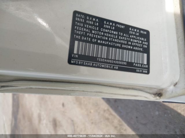 2004 SAAB 9-5 YS3EH49G243008295 Photo 8